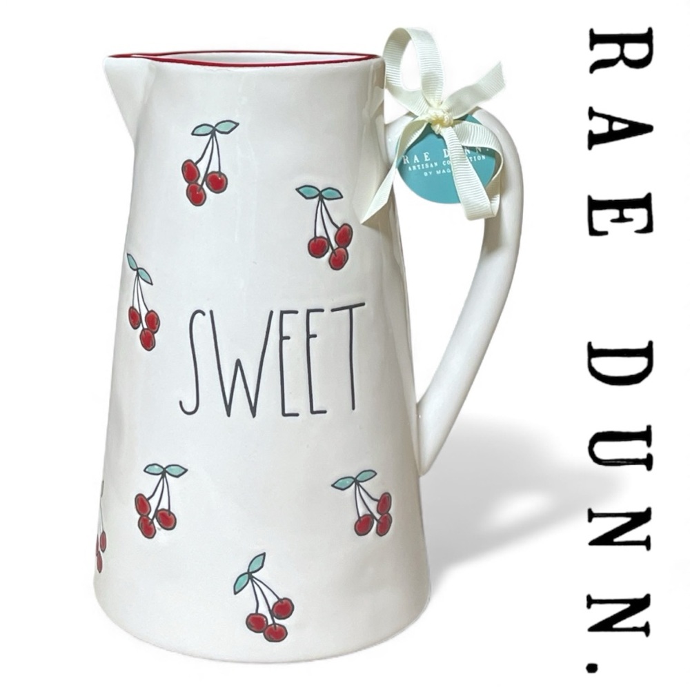 Rae Dunn SWEET Cherry All Around Graphic Beverage Pitcher
